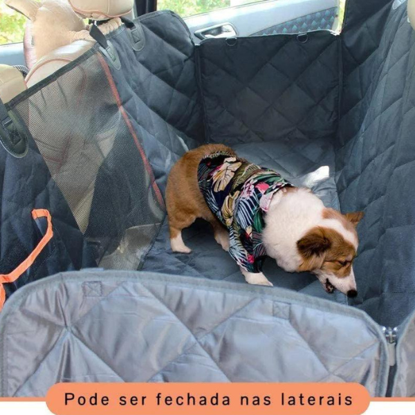 Capa Protetora Banco Traseiro Pet Cães Gatos Passagem Cinto