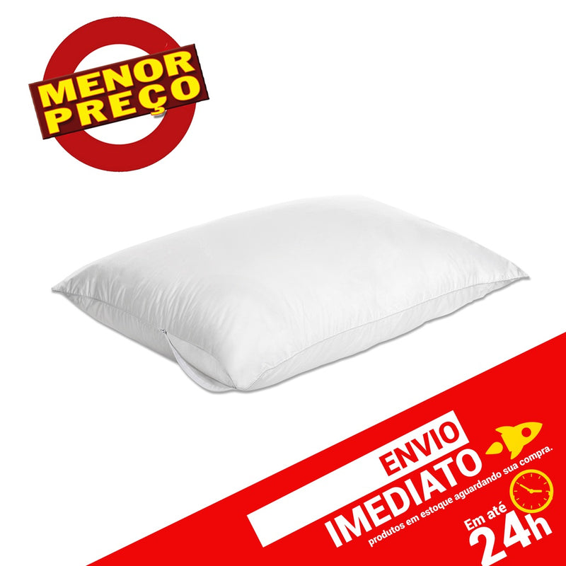 Capa Fronha Protetora Travesseiro Branco c/ Zíper - Megamix